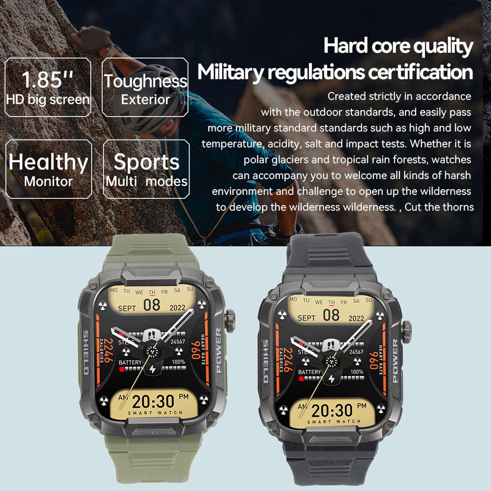 Cuifati Reloj Inteligente para Hombre, 1.85in Pantalla Tactil Podometro,