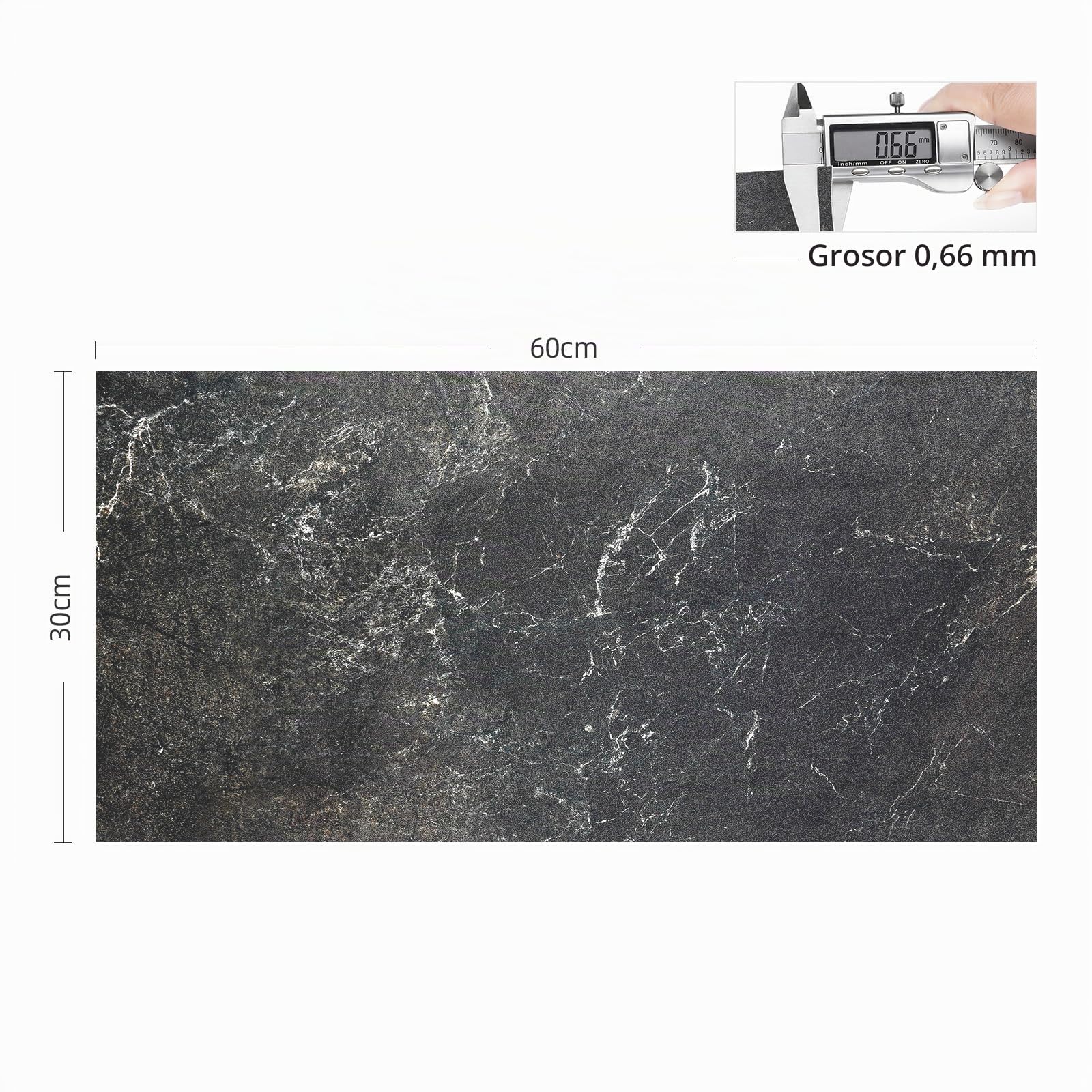 FunStick 15 Baldosas 30X60CM Azulejos Adhesivos Negro Cocina Baño Pared & Suelo Vinilo Autoadhesivo Baldosas Vinilicas Adhesivas Papel Adhesivo Para Piso Vinilico Adhesivo Suelo Linoleo Losetas PVC