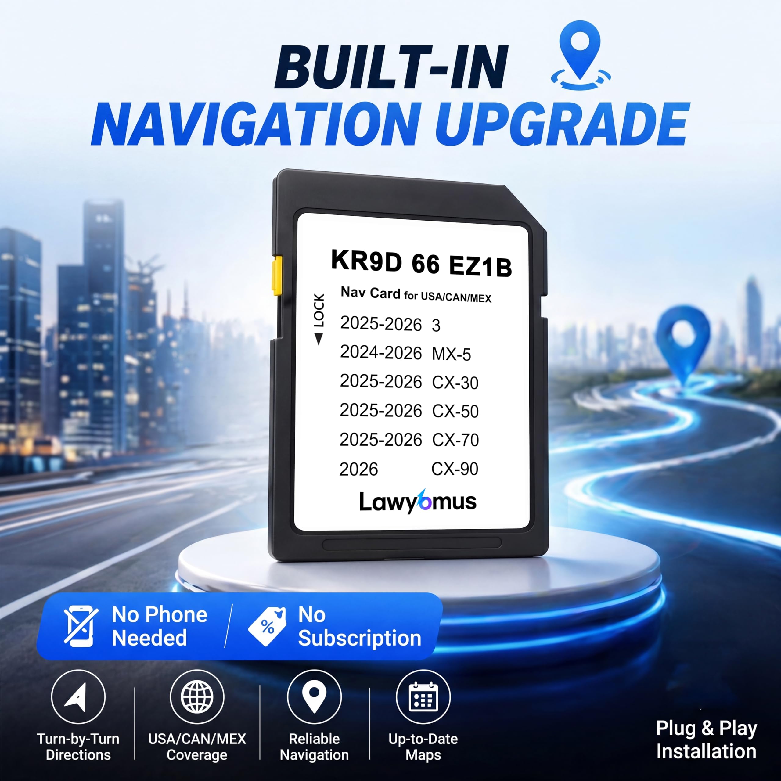 Amazon.com: Mazda GPS Navigation SD Card KR9D66EZ1B Compatible