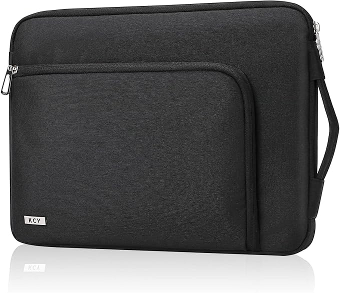 KCY Laptop Sleeve Case 15.6 Inch, Slim Waterproof Computer Cover Bag Compatible with MacBook Air 15 M3/M4, MacBook Pro 15/16, 15-16 “ Hp Lenovo Dell Acer Asus Notebook, Black