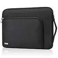 KCY Laptop Sleeve Case 15.6 Inch, Slim Waterproof Computer Cover Bag Compatible with MacBook Air 15 M3/M4, MacBook Pro 15/16, 15-16 “ Hp Lenovo Dell Acer Asus Notebook, Black