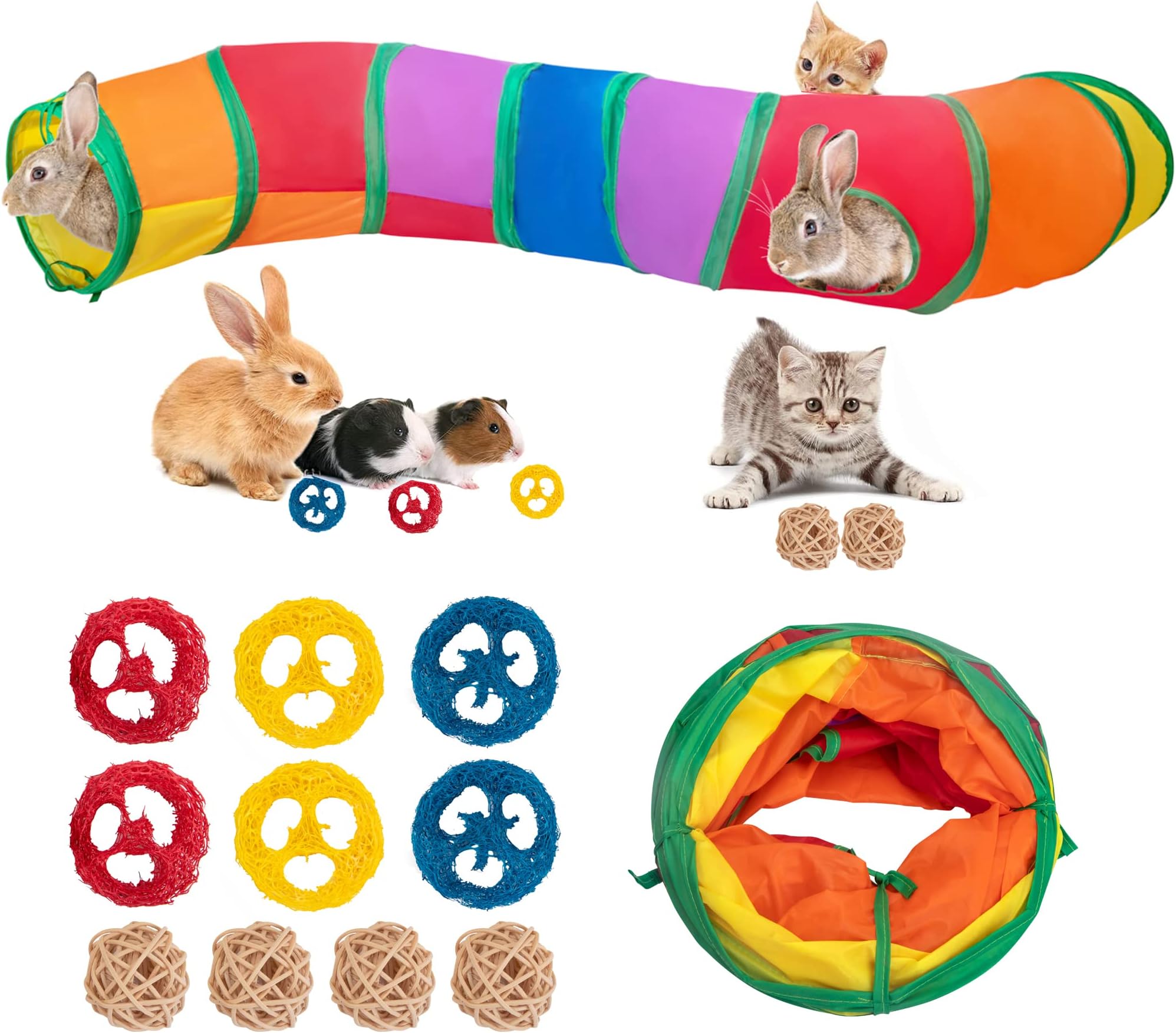 Rabbit Toys Tunnel Pet Toys Small Animal Activity Tunnels Tubes for