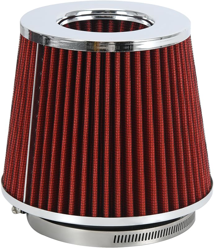 Filtro de ar cônico para admissão PTNHZ RACING vermelho, entrada de 102 mm – 1 unidade