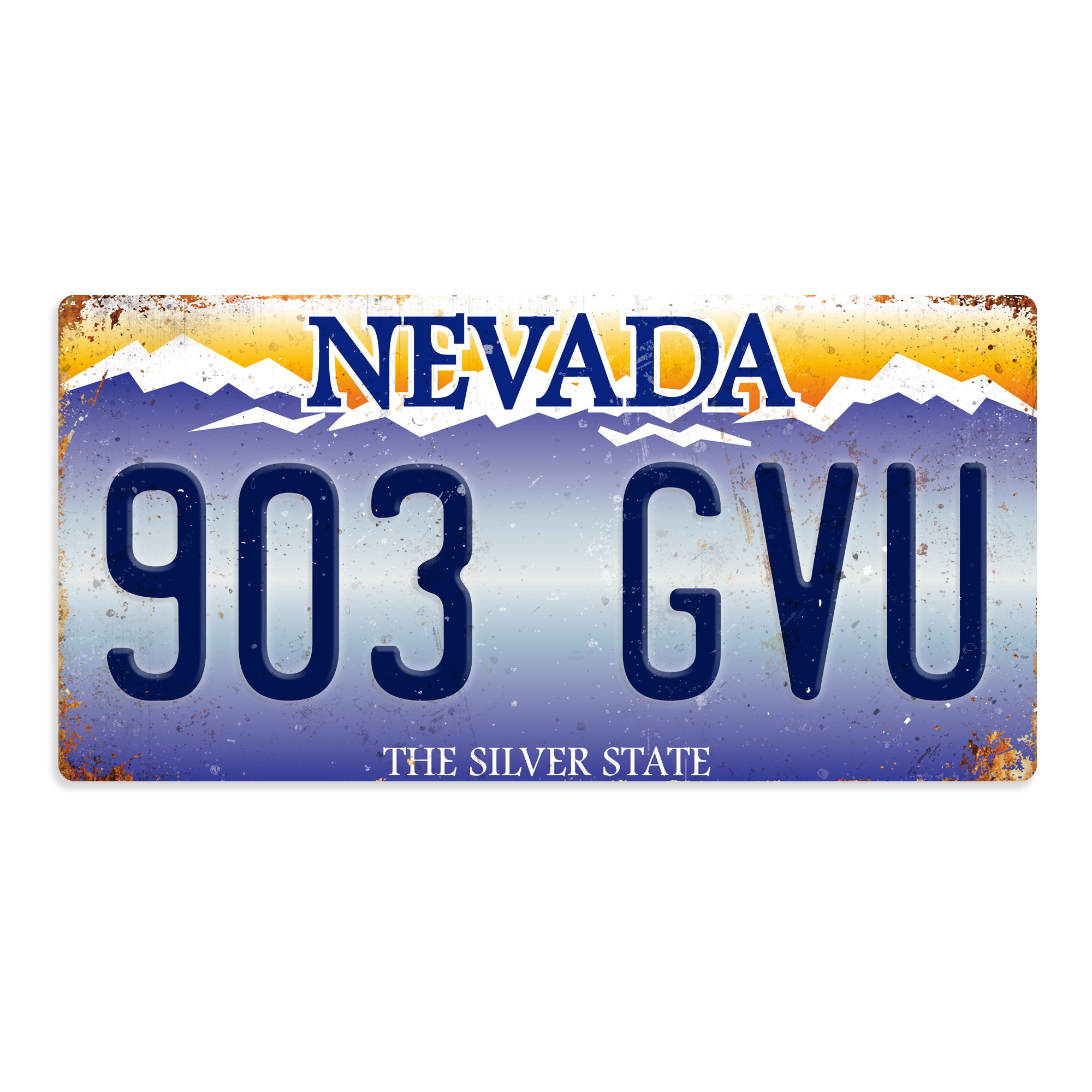 WTF | American Number Plates – Nevada | Sticky-Pads - Metal Wall Sign Plaque Art Inspirational
