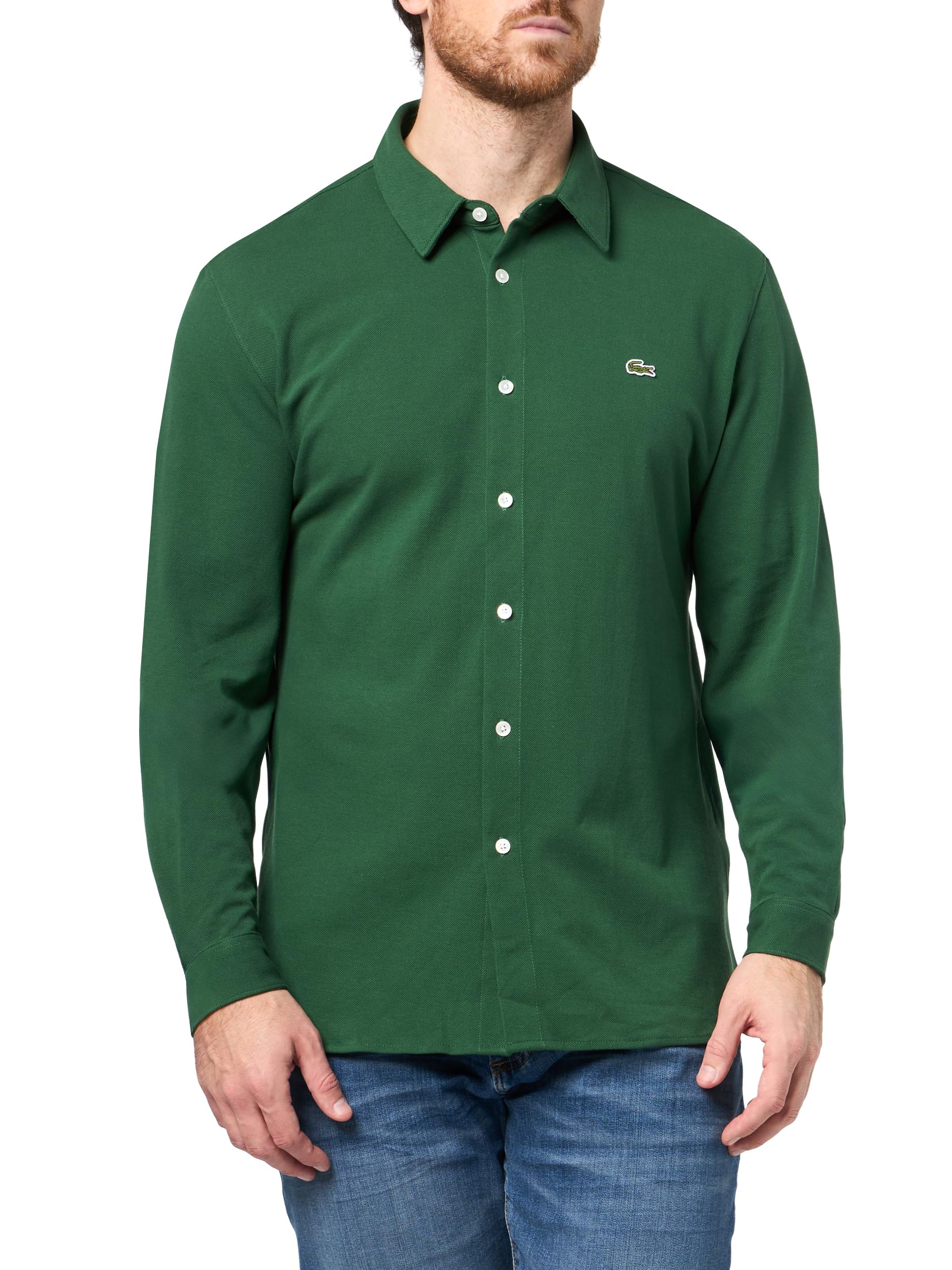 

                                                    Lacoste Men's Slim Fit Cotton Piqué Shirt, Green, 