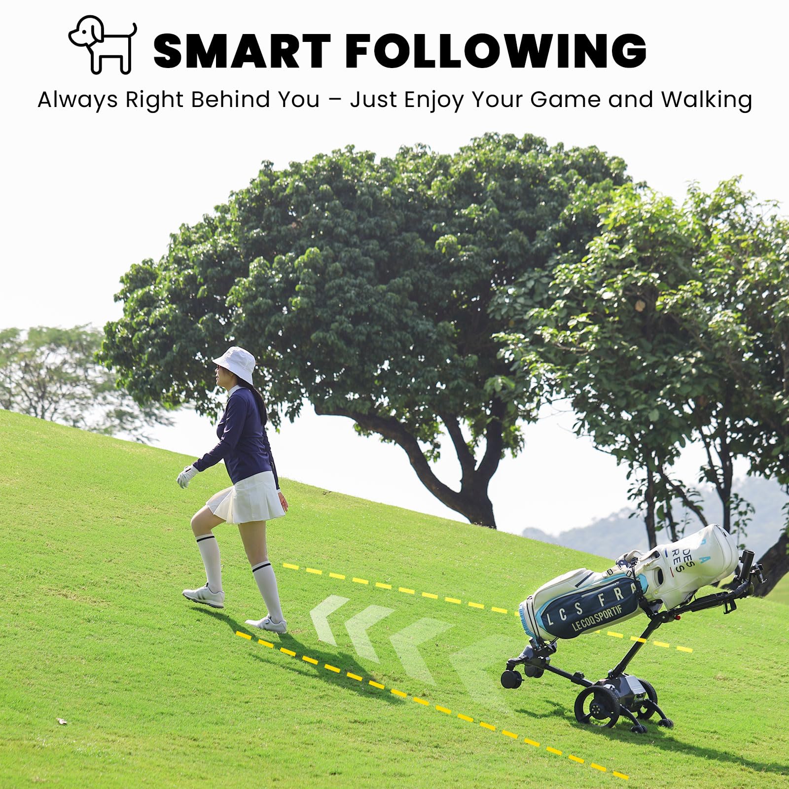 A11N SPORTS Finchley G3 Smart Auto-Follow Golf Caddy – App/Remote/Manual Control, 45 Holes Battery, 3-Motion Folding and Ultimate Terrain Stability