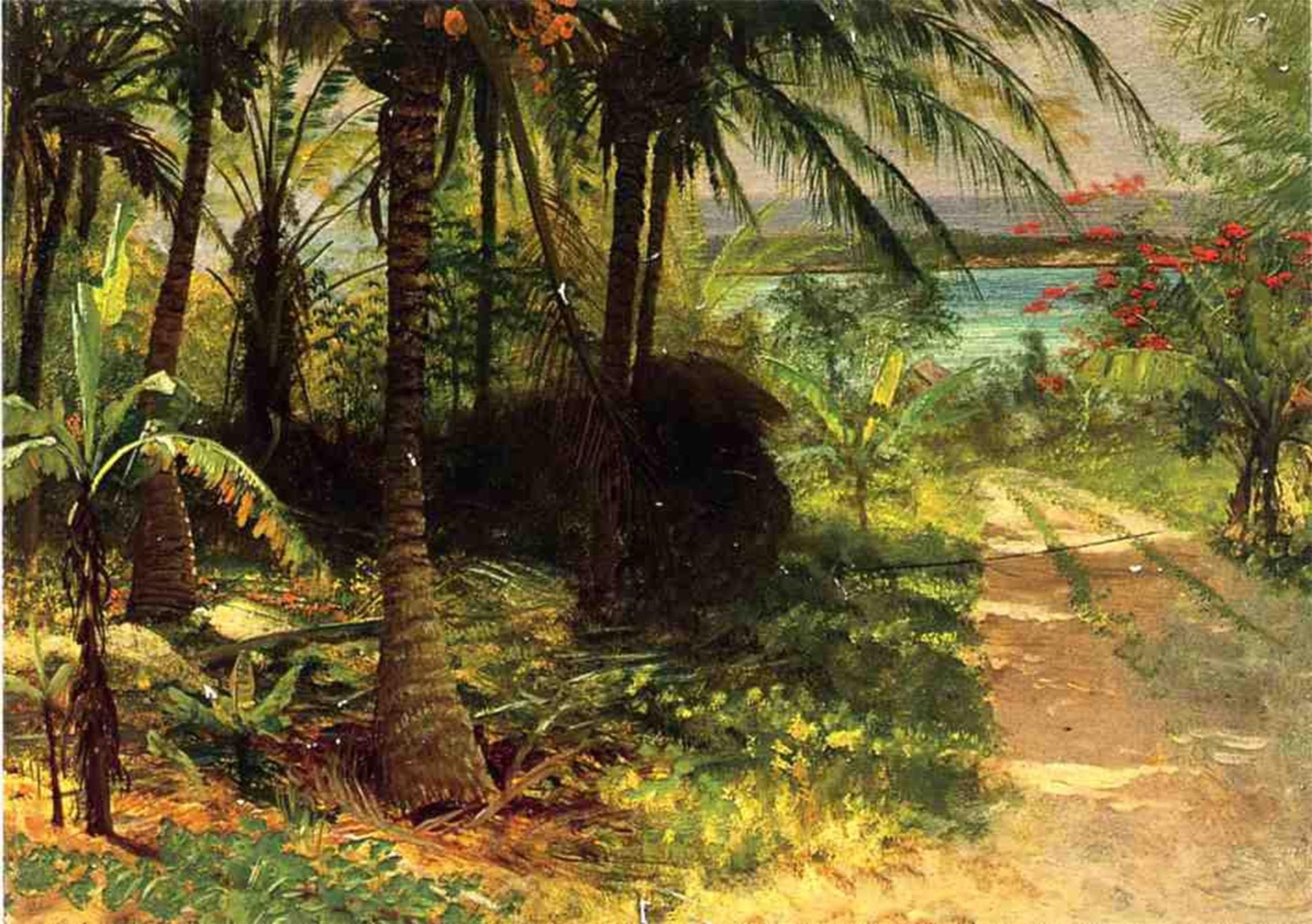 POSTERIIk Famous Modern Artwork Art Mural Tropical Landscape by Albert Bierstadt Oil Paintings Pictures for Home Decor 60x90cm