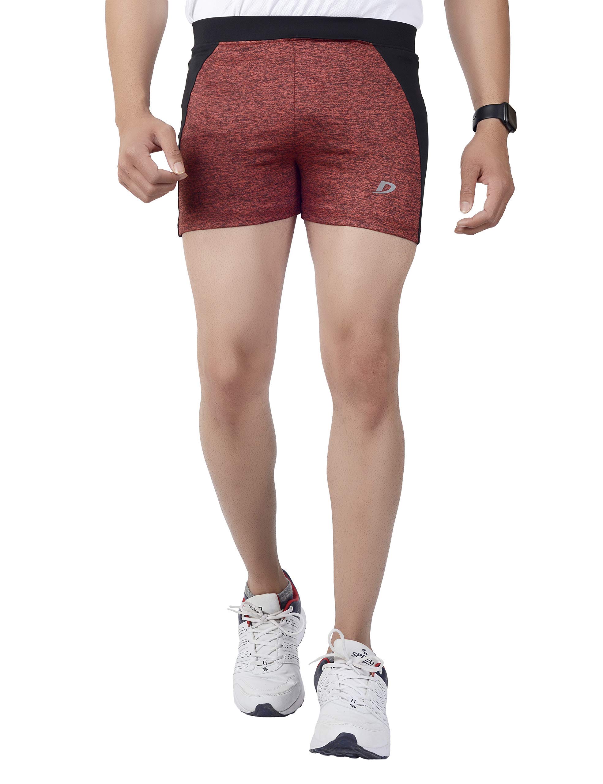 DECISIVE Fitness Polyester Gym Workout Lifting Shorts for Men-Maroon--image-0
