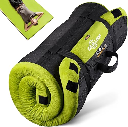 Miniatura 9 de Colchón de espuma viscoelástica gruesa de 3 pulgadas para acampar cochetienda de campañacuna Glamping portátil, colchón de futón enrollable para