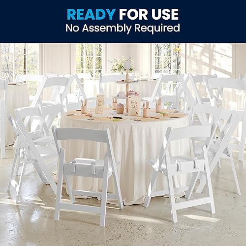 Miniatura 9 de Flash Furniture HERCULES - Sillas plegables para niños con asientos acolchados  Juego de 2 sillas plegables de resina blanca con asiento acolchado