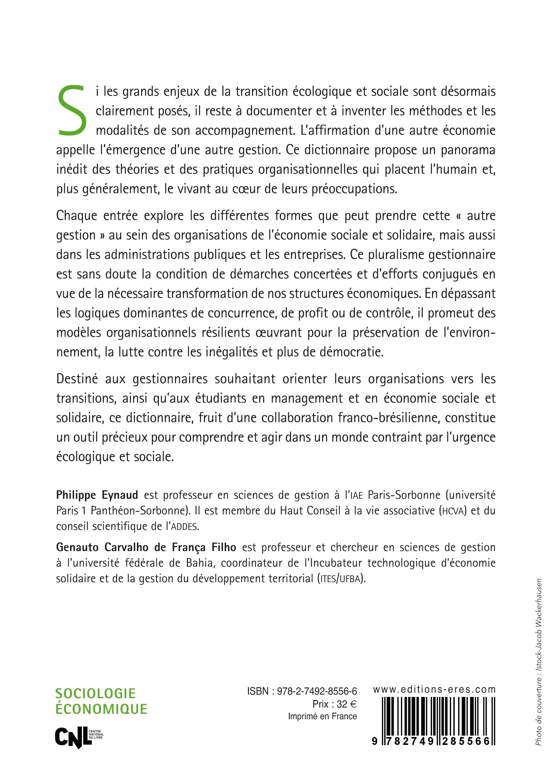 Dictionnaire d'une autre gestion: Inventaire théorique et pratique des transitions et des communs