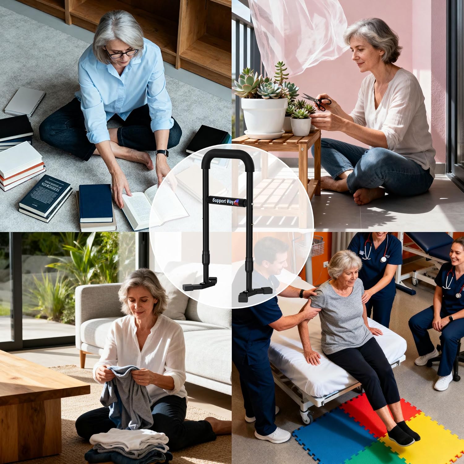 Stand Assist Aid Plus, 20-26.8 Adjustable Steel Standing Aid for Seniors & Elderly, Lift Assist Device to Get Up from Floor, Kneeling, or Low Seats, Black