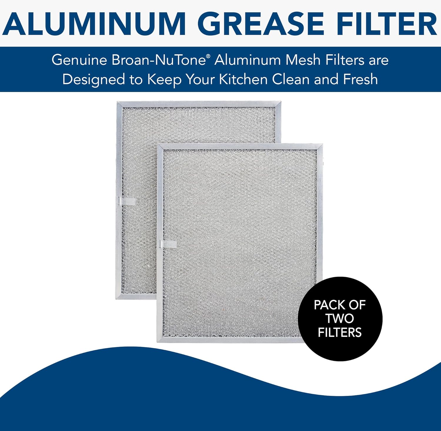 Broan BPS1FA30 Replacement Filters for QS1 and WS1 30” Range Hoods, Aluminum, 11.8" x 14.3" x 0.37" (L x W x H), 2-Pack