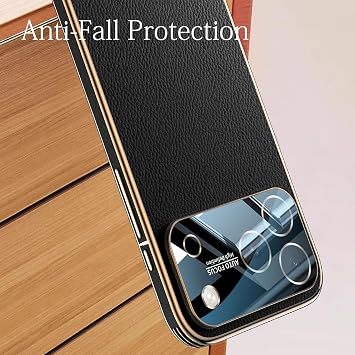 iPhone 17 Pro Max/17 Pro/Air/17 için lüks kılıf, tam pütürlü hakiki deri mağaza el yapımı ince kamera koruyucu kapak, kırmızı, hava