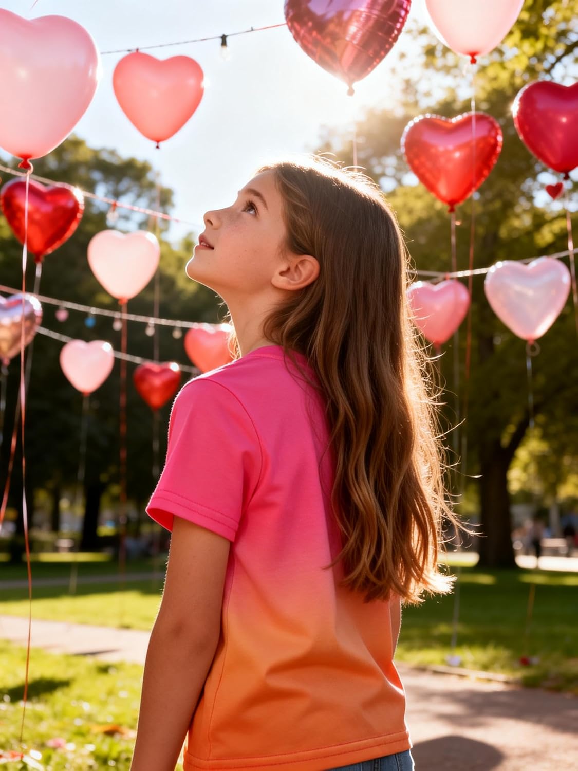 Girls Shirts Short Sleeve Tie Dye Cute Print Shirt Crewneck Casual Tees T Shirts for Kids 4-12 Years - Image 5