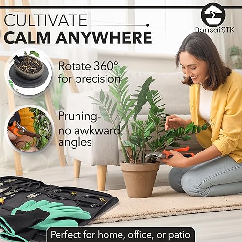 Miniatura 2 de Kit de herramientas de bonsái - Mini herramientas de jardín, kit de alambre de bonsái, alfombrilla de trasplante para plantas de interior,