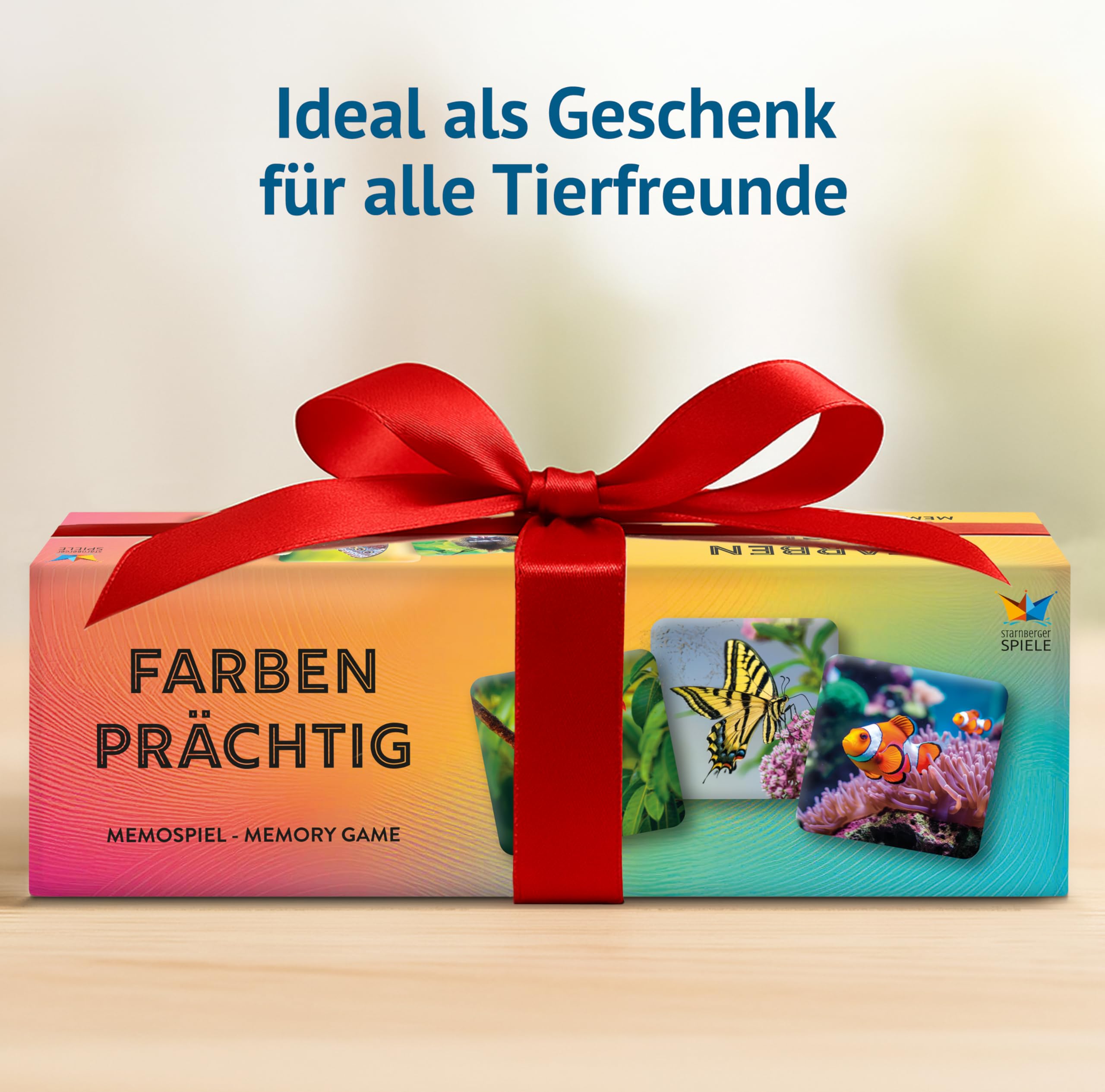 Starnberger Spiele - Farbenprächtig - Memospiel - Kartenspiel für Erwachsene und Kinder ab 6 Jahren - Geschenk für Tierliebhaber