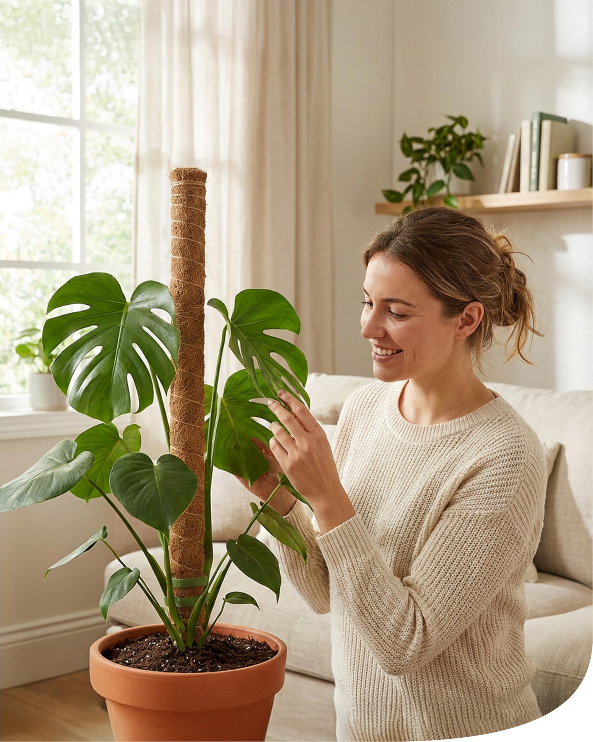 bellissa - Kokosstab 10er-Set (80 cm)  Pflanzstab fr Monstera & Efeutute   Rankhilfe & Pflanzensttze fr Garten & Balkon  Naturprodukt mit ...