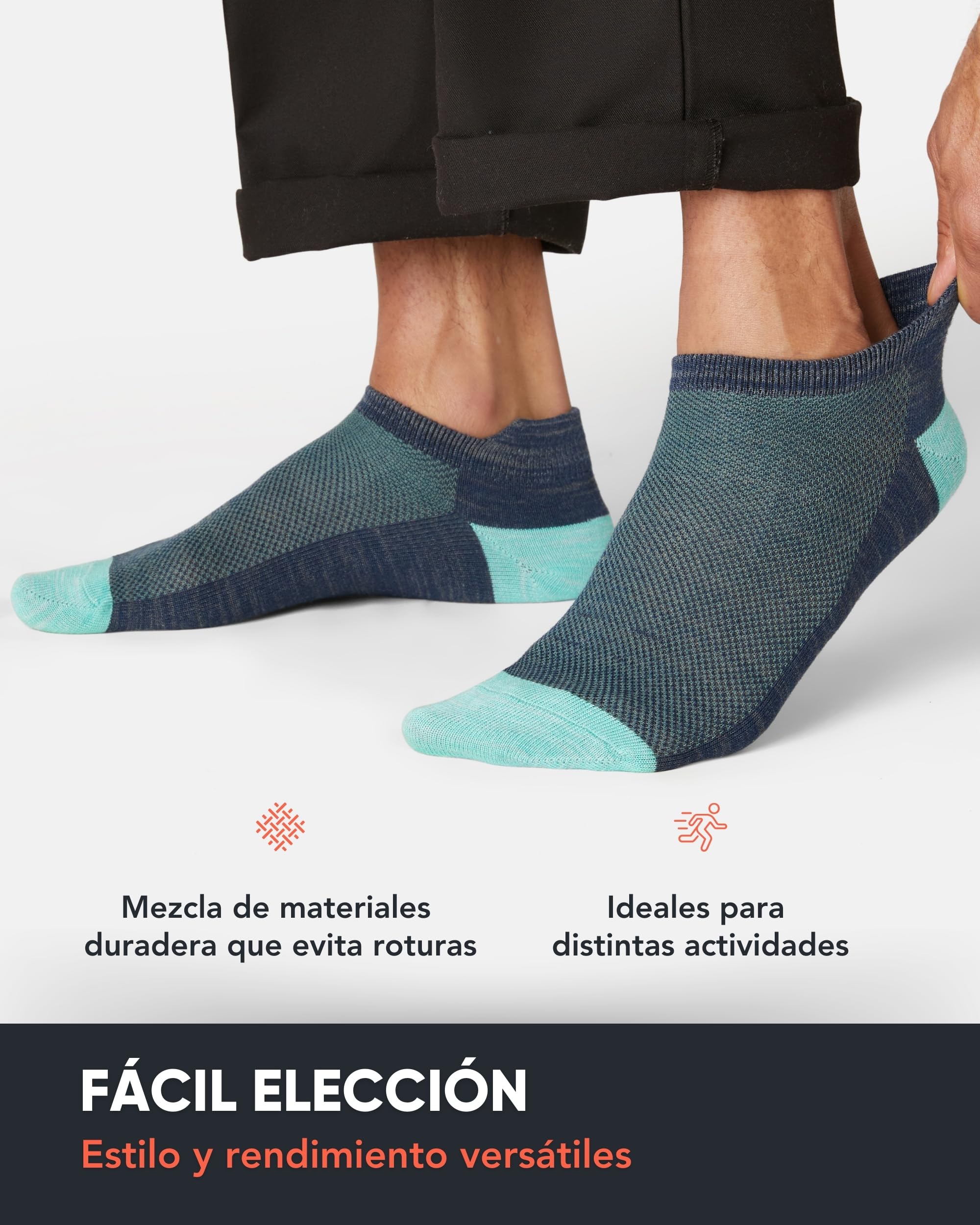 FM London Pack de 8 Calcetines Tobilleros de Hombre de Bambú suaves, Transpirables y Antiolor, Deportivos con Lengüeta Protectora en el Talón