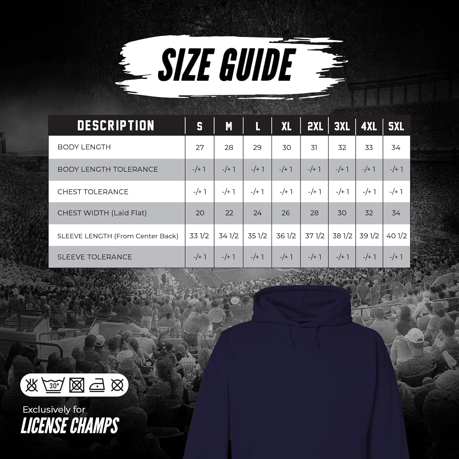 License Champs Hooded Sweatshirt | Official NCAA College Merch | Mens Womens Adult Hooded Sweatshirt | Mens Womens | Bar Logo - Image 5