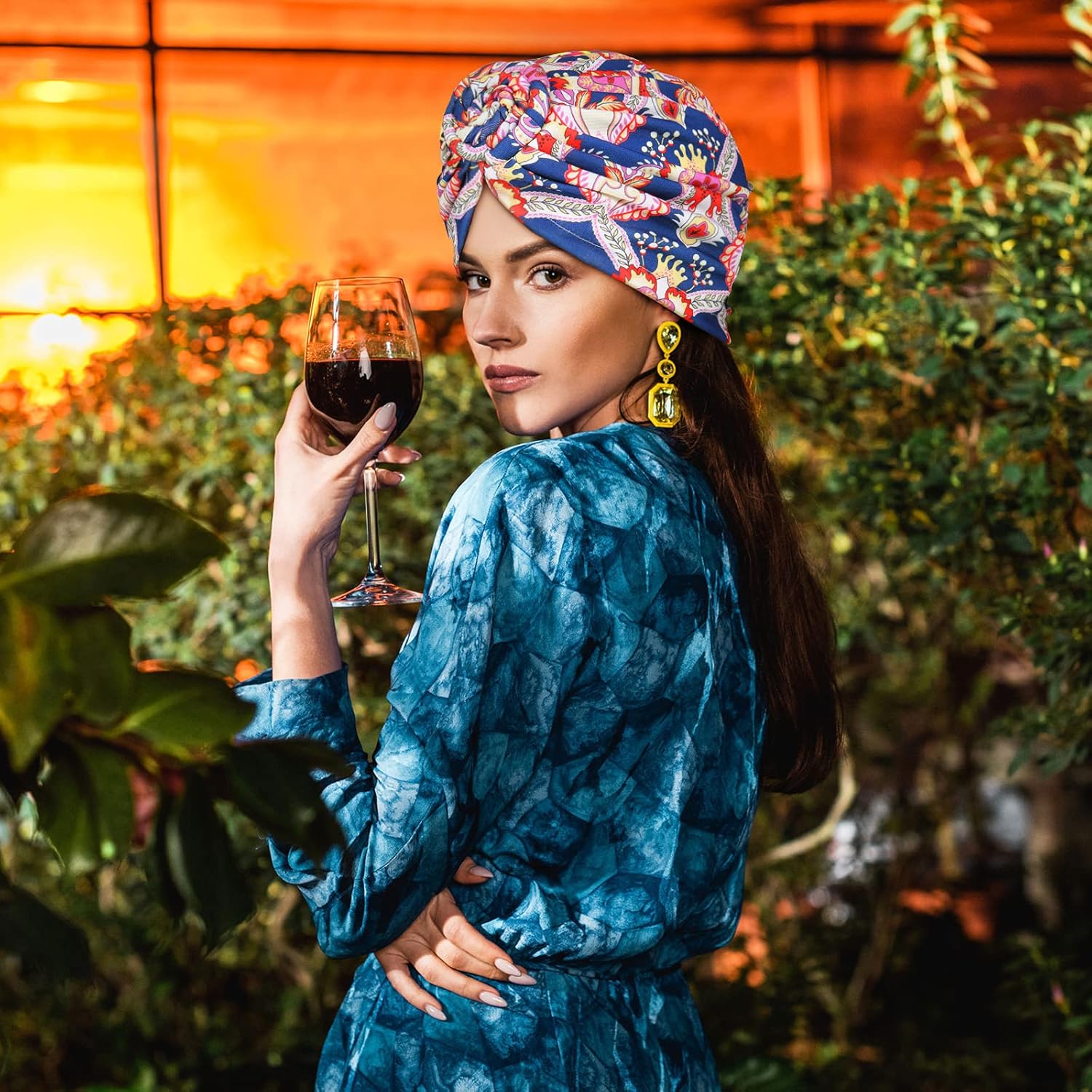 SATINIOR 4 Pieces African Pattern Headwrap Pre-Tied Bonnet Turban Knot Beanie Cap Headwrap Hat - Image 5