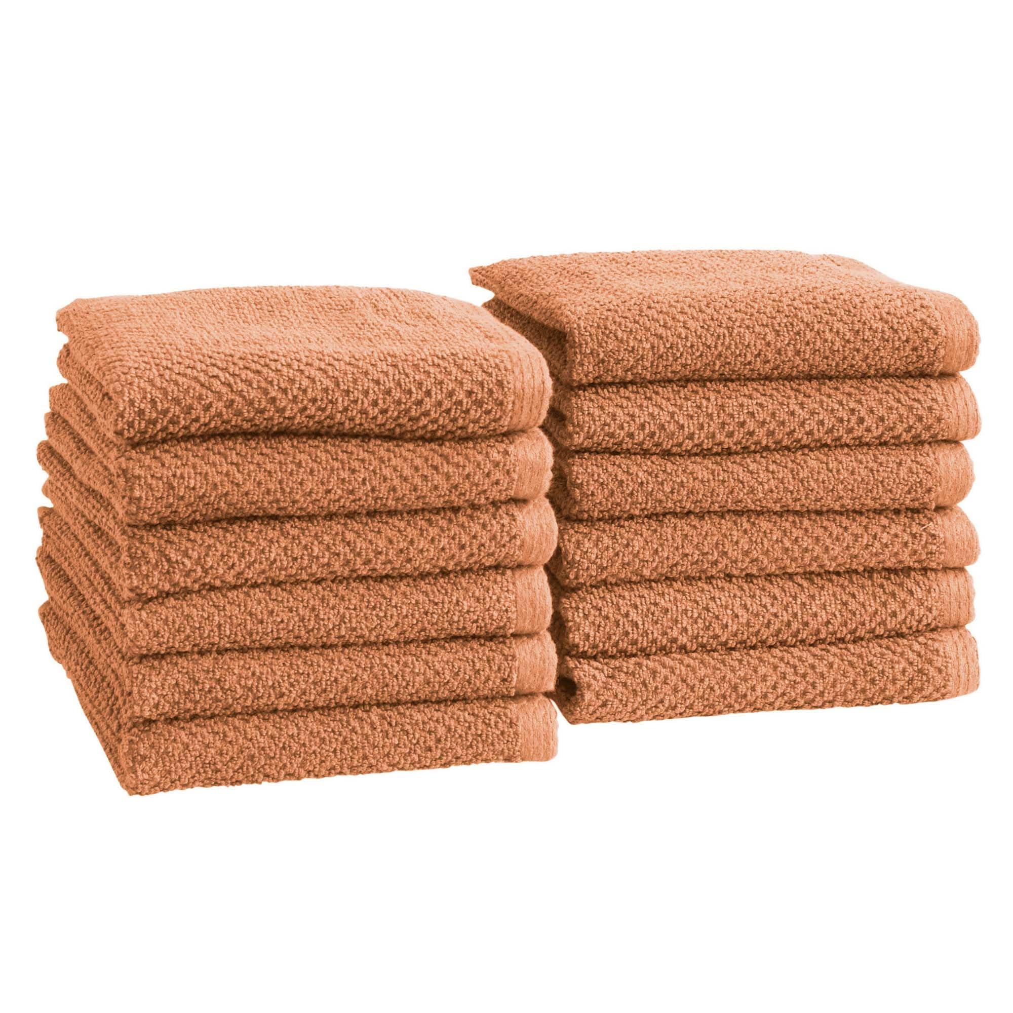 Great Bay Home 100% Cotton 12-Pack 13x13 Wash Cloth - Absorbent, Quick-Drying, Durable Face Towels for Bathroom Decor - Low-Twist, Two-Ply Fibers (