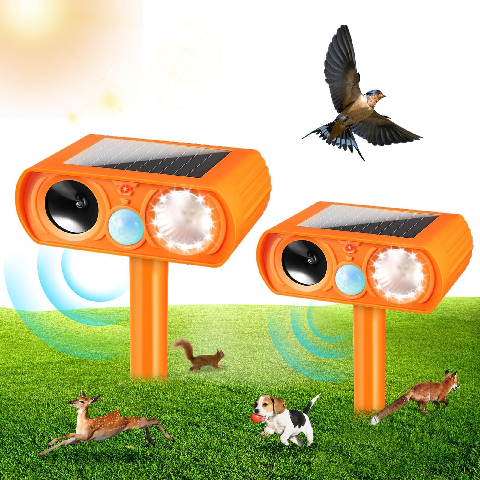 Ultrasonic Cat Deterrent,Solar Powered Deterrent with
