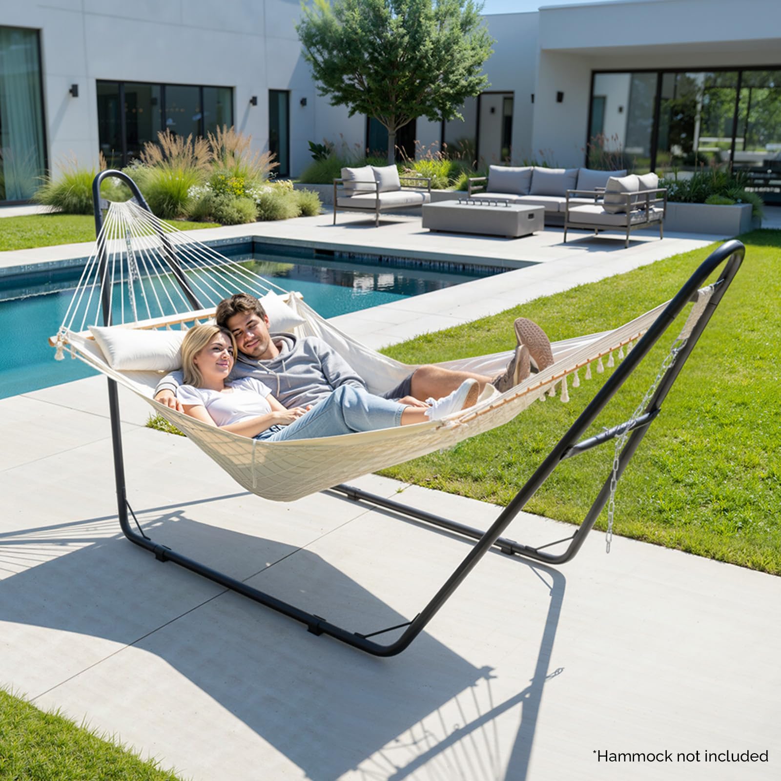 Support Hamac Acier 250 kg Universel 2-3 m avec Chaînes et Crochets