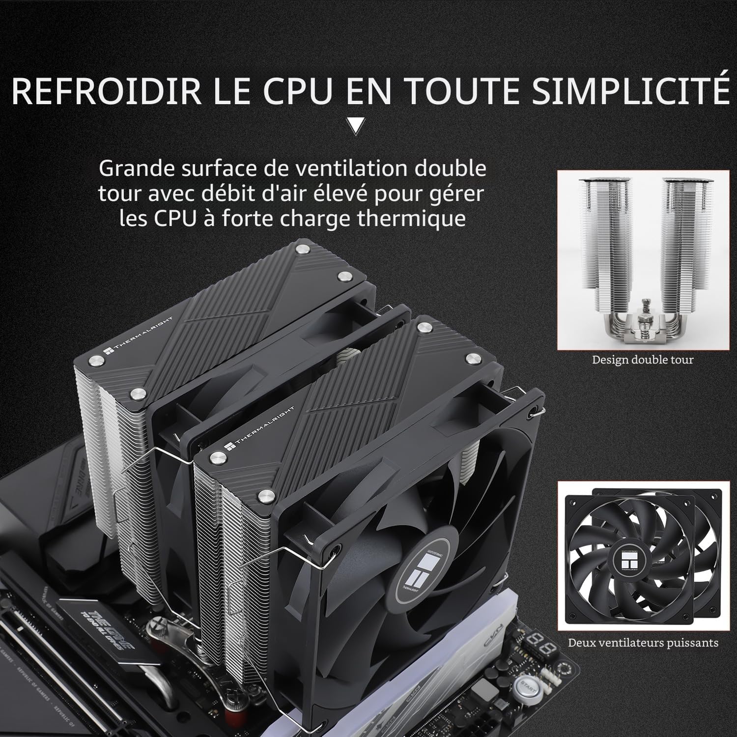 Thermalright Phantom Spirit 120 CPU Cooler,7×6mm Heat pipes CPU Air Cooler,Dual PWM Fan Computer Cooling,1500RPM Speed,For AMD AM4 AM5/Intel 1700/1150/1151/1200/17XX/2011