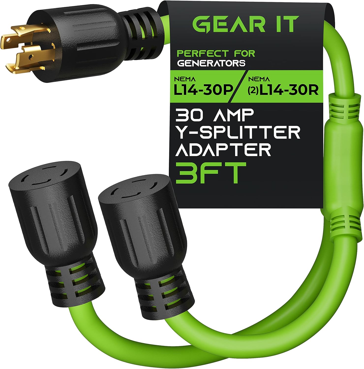 GearIT 30Amp Generator Splitter Y Adapter Cord NEMA L14