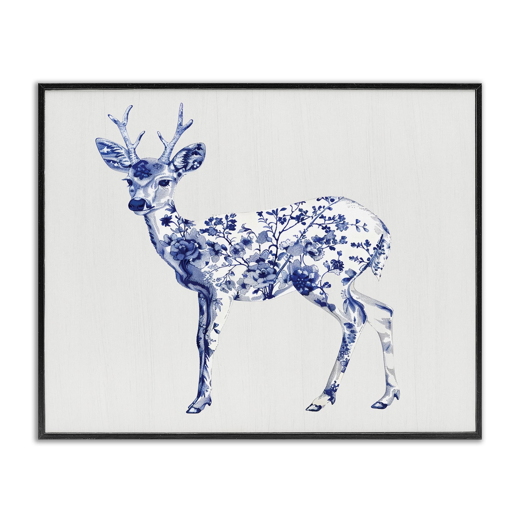 'Graceful Toile Deer'| Framed Giclee Art