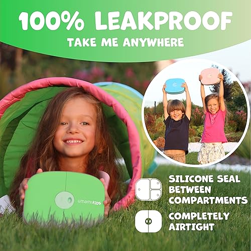 Miniatura 3 de Umami Lonchera Bento todo en 1 para niños, paquete de hielo y utensilios incluidos, 100% a prueba de fugas y sin BPA, lonchera favorita de los
