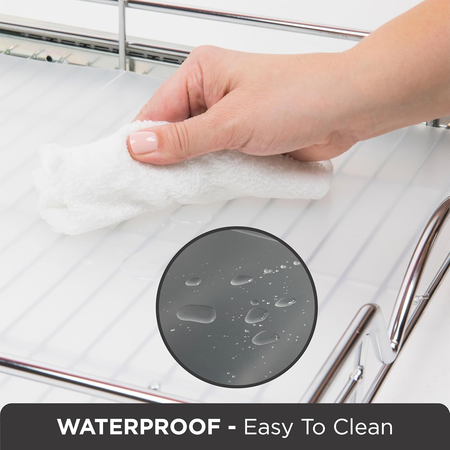 HOLDN' STORAGE Hard Plastic Liner for Pull Out Shelf, Fits Pull Out Cabinet Organizer 13" W x 20" L - Shelf Protector Liner, Clear Frosted - Pack of 4