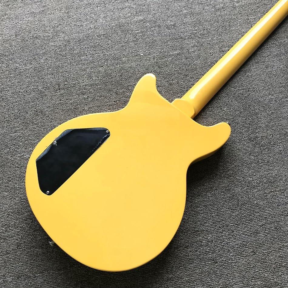 Chitarra elettrica gialla personalizzata con tastiera in palissandro e hardware cromato - Guitarra Electrica