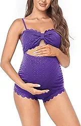 Roupa de banho de uma peça de maternidade recorte nas costas biquíni de gravidez recortado roupa de banho para grávidas