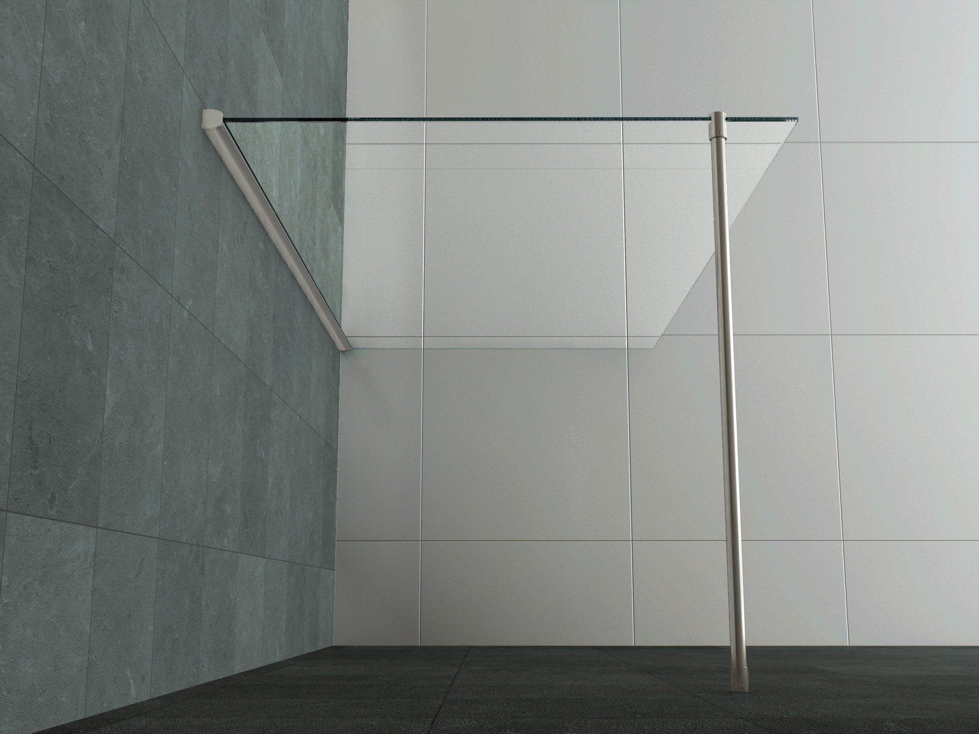 Duschtrennwand ENTRY 120x200 Cm, 8 Mm ESG-Sicherheitsglas, Aluminiumprofil