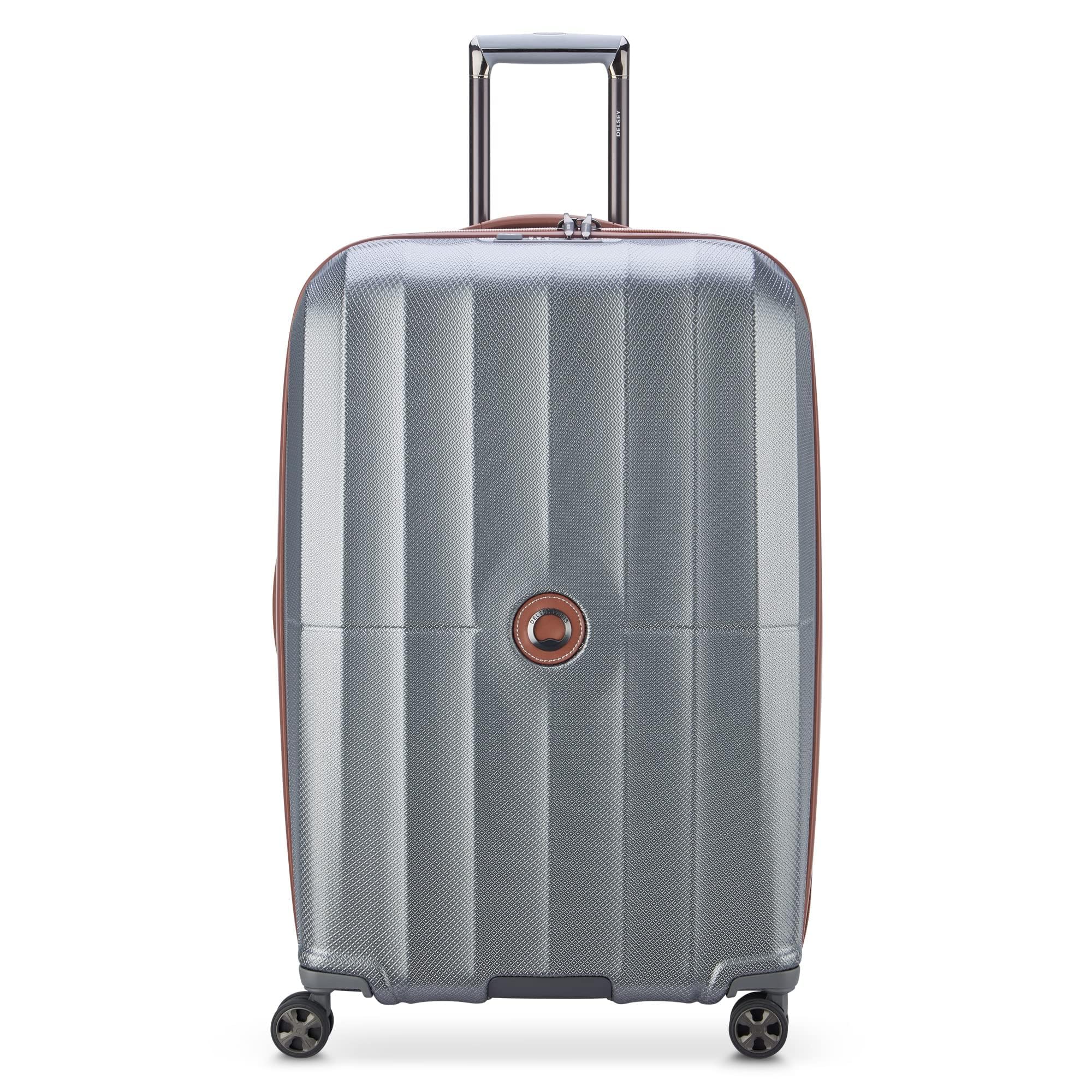 DELSEY PARIS Carrousel Hardside Expandable Luggage with Spinner Wheels, Graphite, Checked-Large 28 Inch