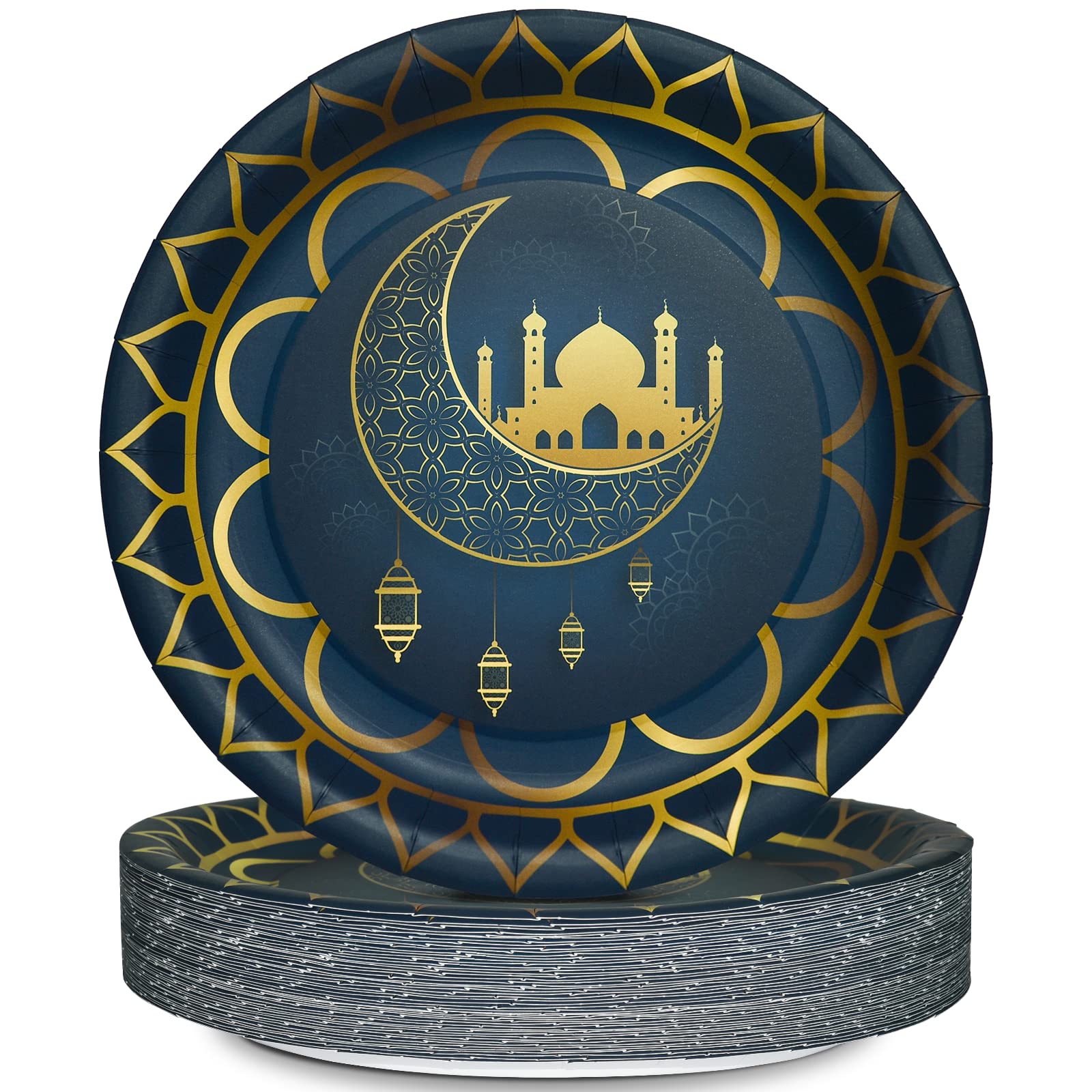 Buy 50 Count Ramadan Eid Mubarak Paper Plates 9 inch Muslim Happiness