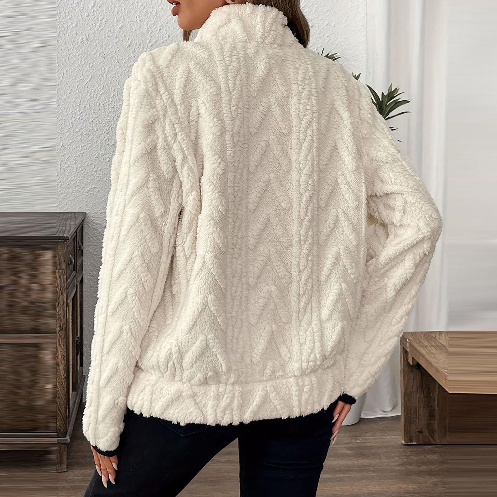 Sweat Femme Hiver Fourrure - 2026 Sans Capuche Sweat Shirt Pull Femme