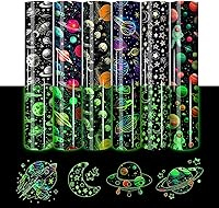 Vista 9 de Vinilo de transferencia de calor HTV de neón, 12 x 10 pulgadas, 10 hojas de vinilo de neón para planchar, verde neón HTV azul neón para camisetas