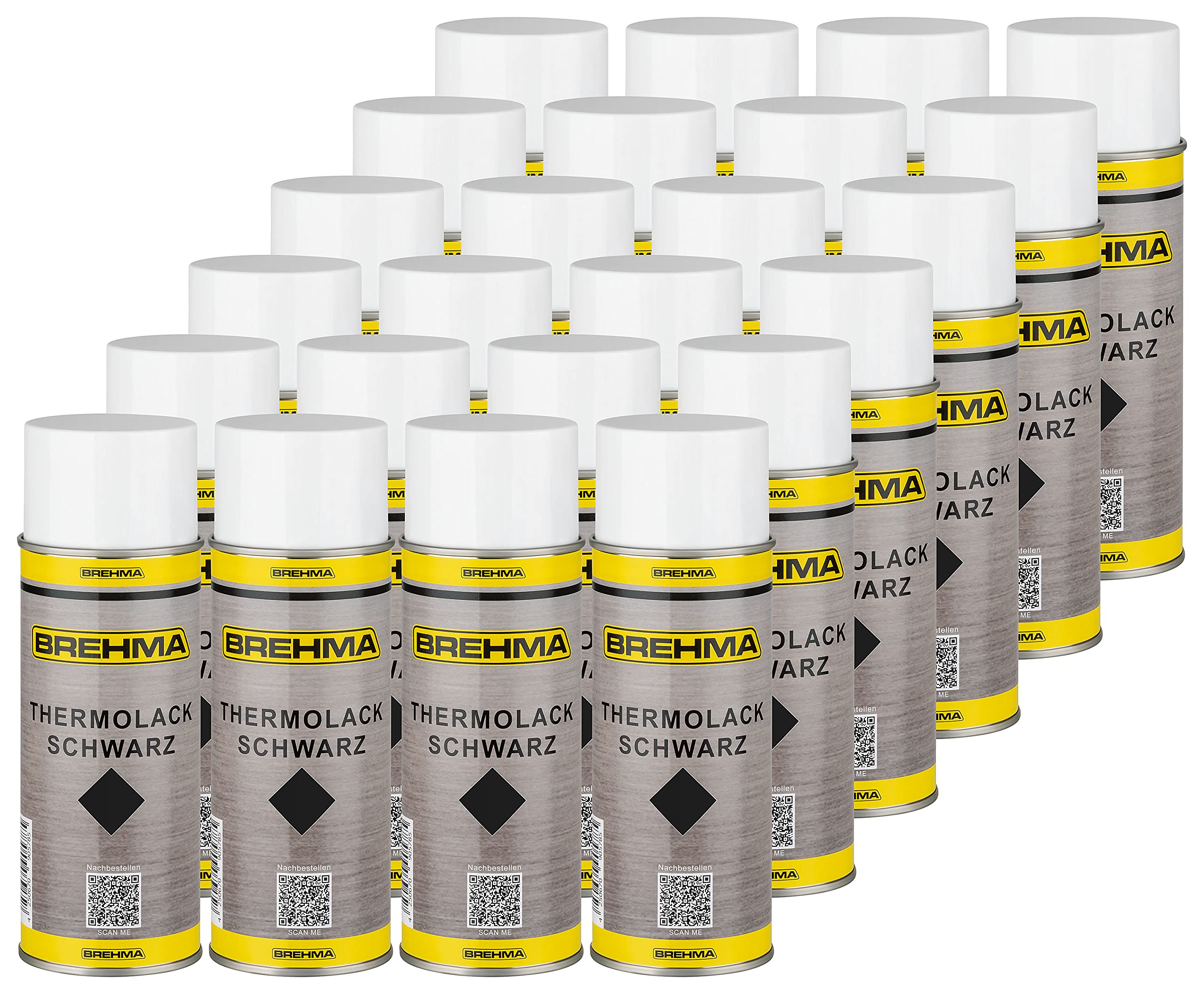 24x BREHMA Thermolack schwarz 400ml bis 600° C hitzebeständig Schutz abriebfest mit Griff