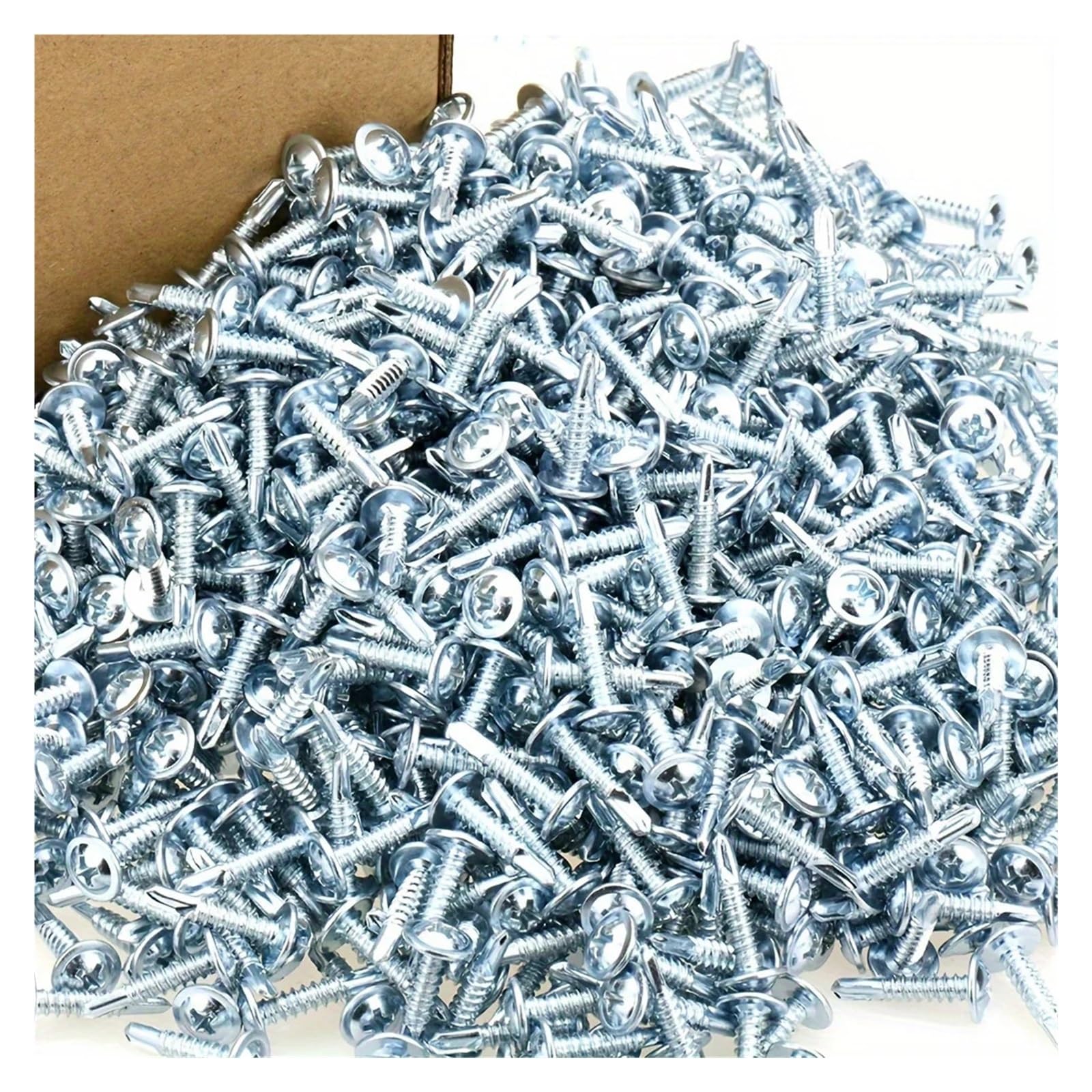 Tornillos autorroscantes de cabeza de armadura modificada n.° 8, 4,2 mm, 800-1500 unidades, for chapa metálica de acero galvanizado.(4.2x13mm (1500pcs))