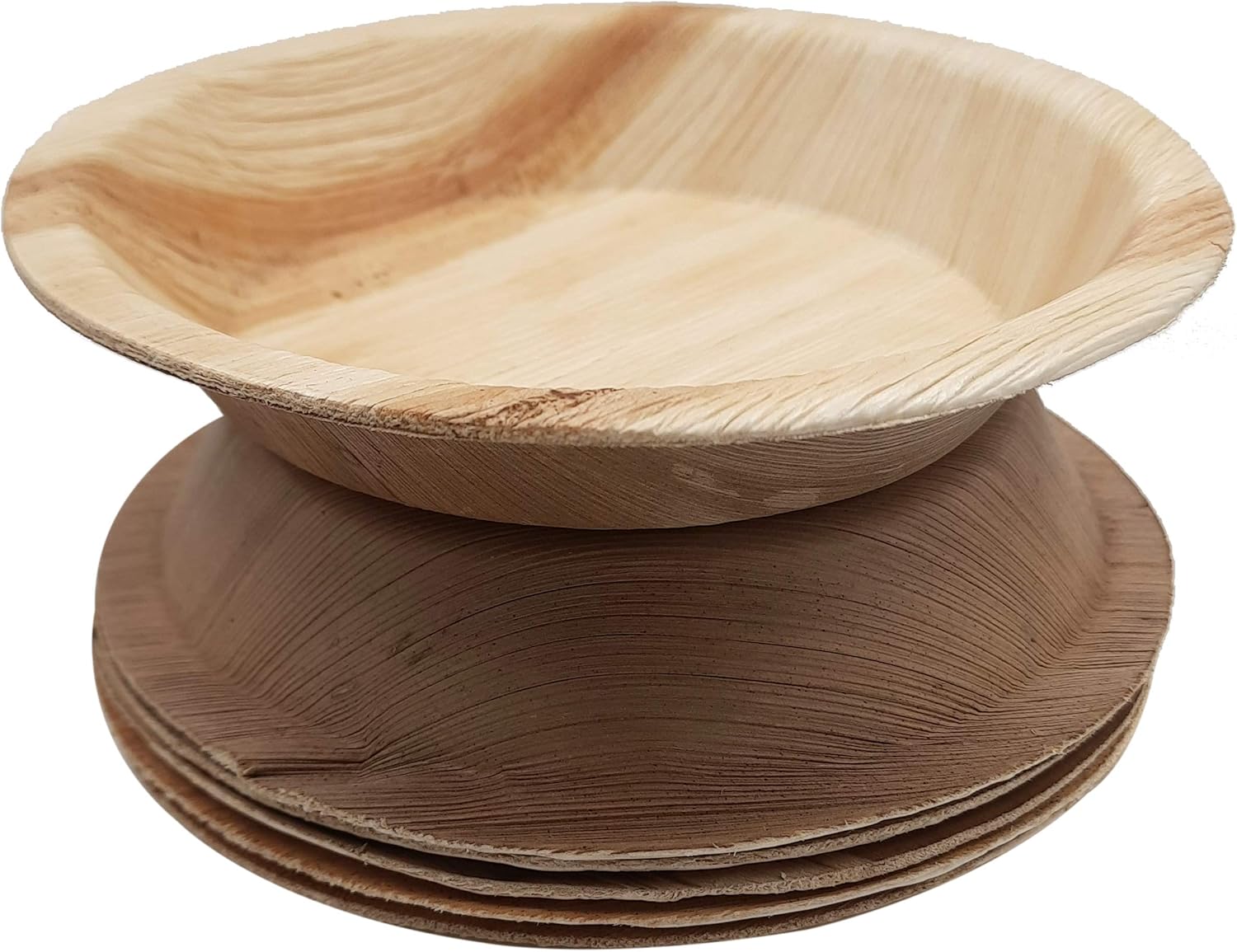 Dtocs Palm Leaf Plates 6 Inch Round (50) | Bamboo Plates Disposable Look Shallow Appetizer, Dessert Plate | Compostable Alternate to Paper Plate