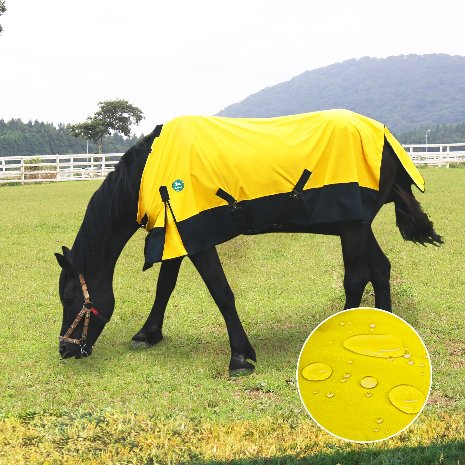 Adjustable Waterproof Horse Sheet | Horse Blankets for Real Horses|Perfect Rainy Day Protection(70", Yellow)