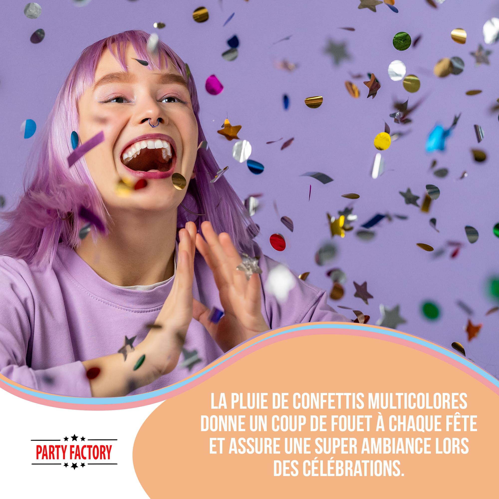 Party Factory Set de 10 Party Popper, 40 cm, confettis Roses Blancs, jusqu'à 8 m de Hauteur d'effet, Pluie de confettis pour Mariage, Saint-Valentin ou Anniversaire