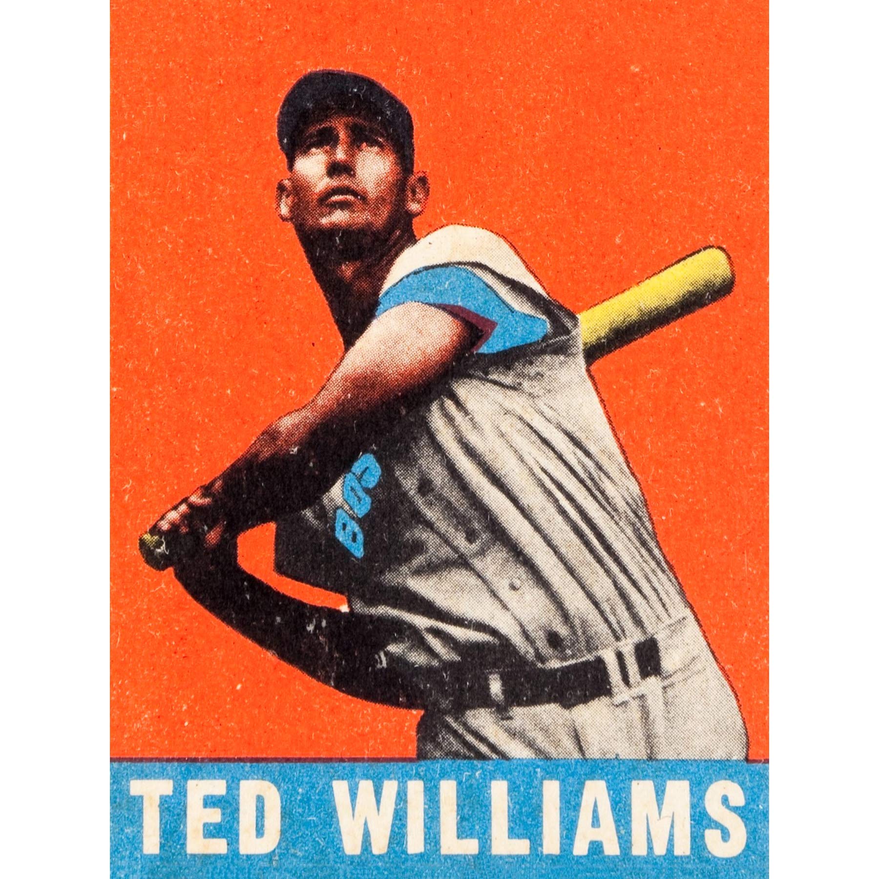 Artery8 Leaf Ted Williams Baseball Card Portrait Premium Wall Art Canvas Print 18X24 Inch