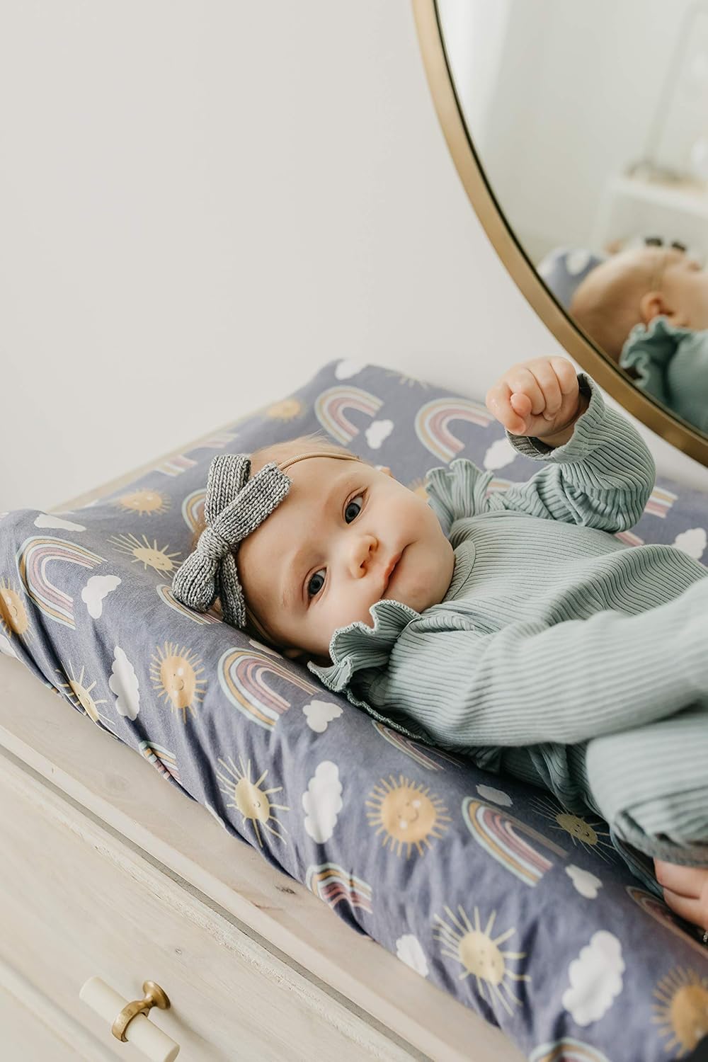 Copper Pearl Premium Knit Changing Pad Cover Soft, Stylish, and Universal Fit for All Standard Diaper Changing Pads, Trendy Design Changing Pad Covers, Hope