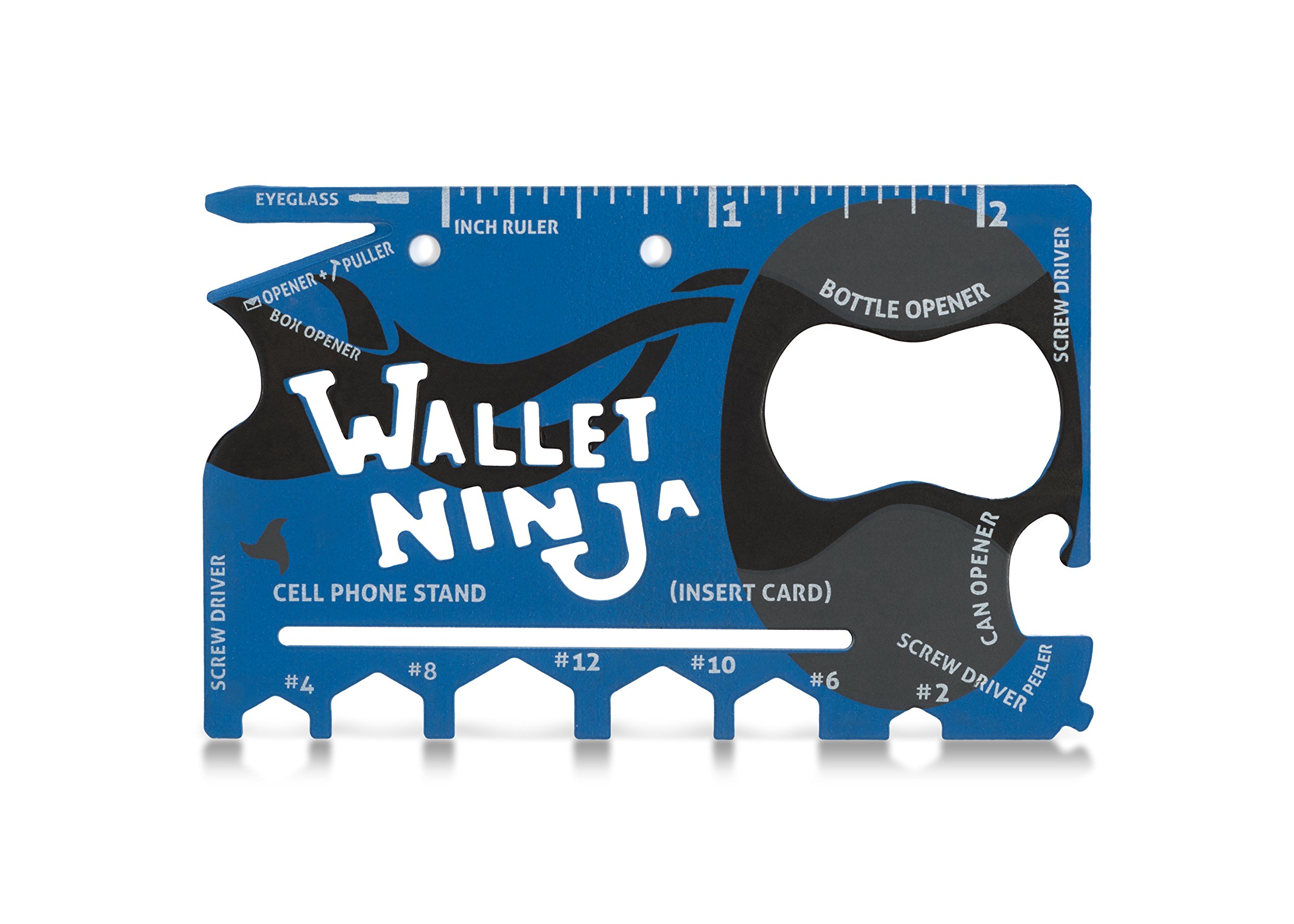 Wallet Ninja Outil multifonction 18 en 1 de la taille d'une carte de crédit pour poche (finition Soft Touch en rouge mat)
