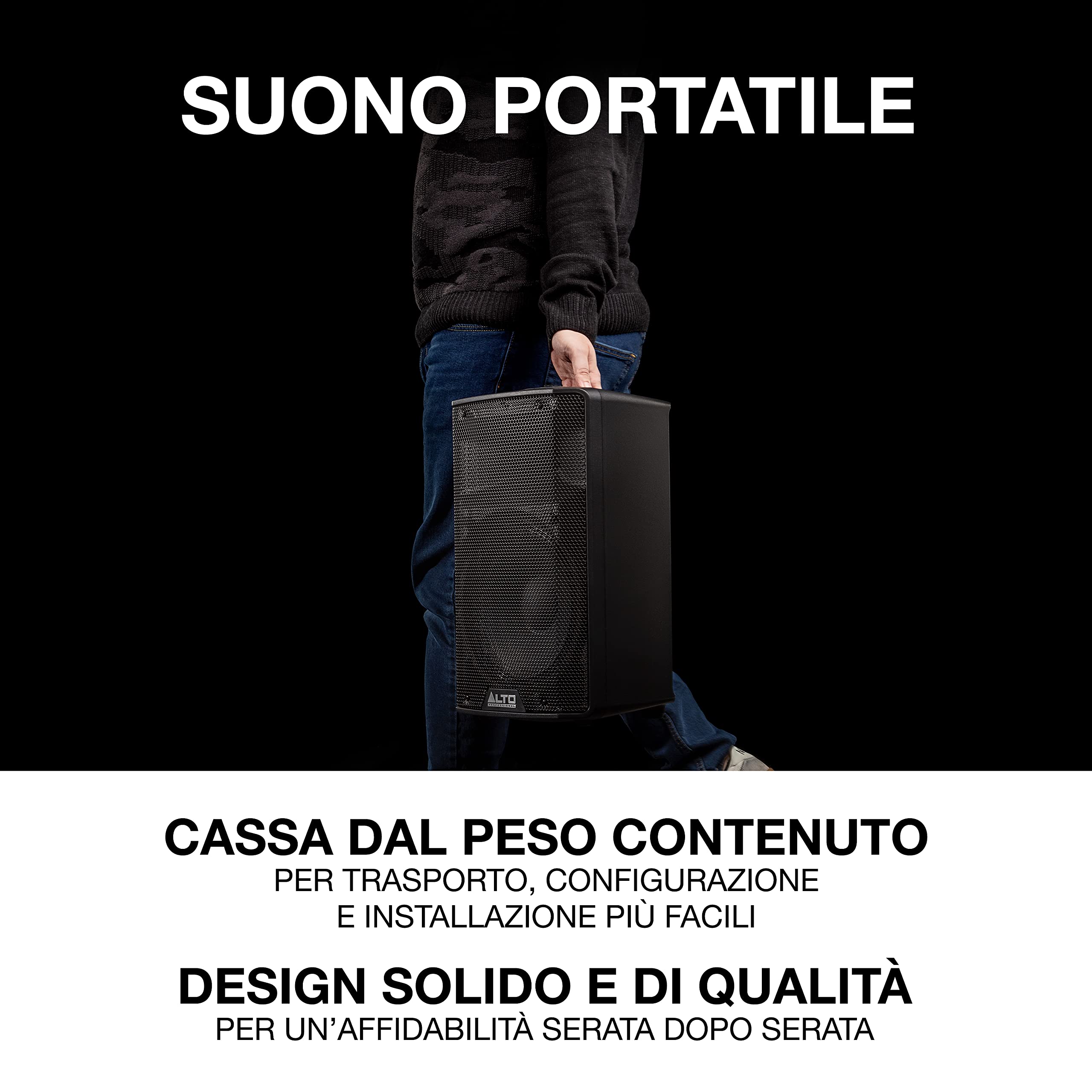 ALTO TX310 - Cassa Attiva da 350W Con Woofer da 10" per DJ in Movimento, Musicisti, Piccoli Locali, Cerimonie ed Eventi Sportivi