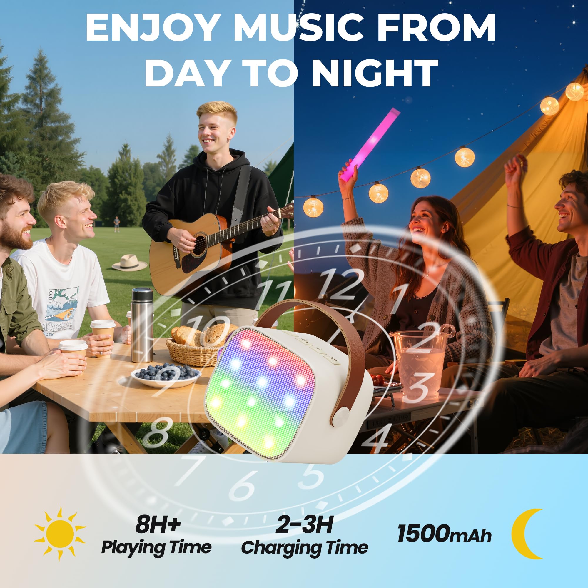 Ankuka Karaoke per Bambini Karaoke con Microfono Karaoke Cassa Bluetooth con 1 Microfono, Regalo Bambina Giochi Bimba Regalo Compleanno per 3, 4, 5, 6, 7, 8, 9,10,11,12+ Anni (Beige)